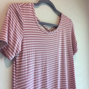 Olivia Rae Striped Pink and White Dress